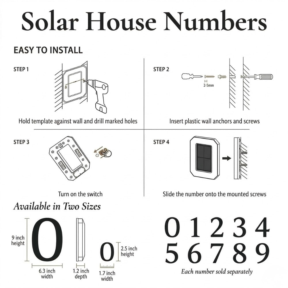 House Numbers | Illuminated & Solar-Powered