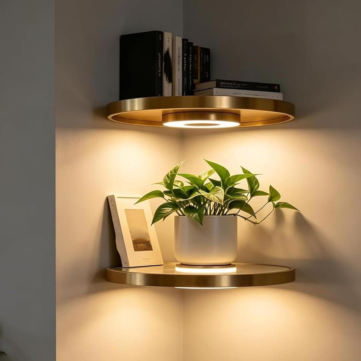Cordless LED Shelf - cordless led shelf warm glow corner